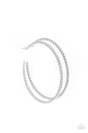 Resist the Twist Silver Paparazzi Earrings