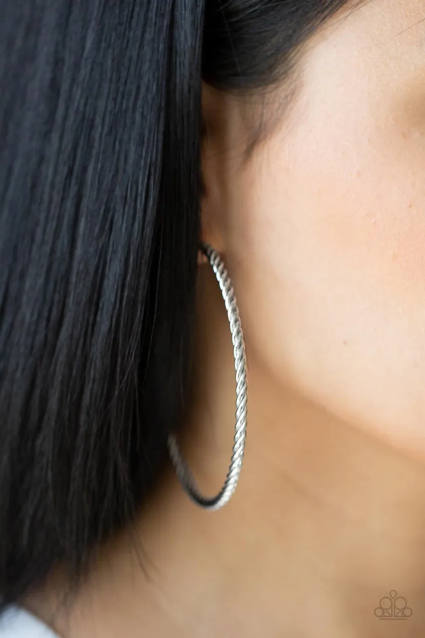 Resist the Twist Silver Paparazzi Earrings