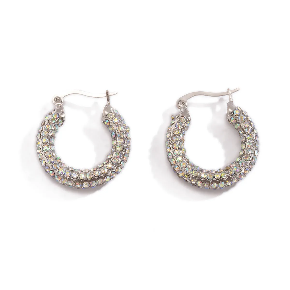 Rhinestone Crystal Hoop Earrings