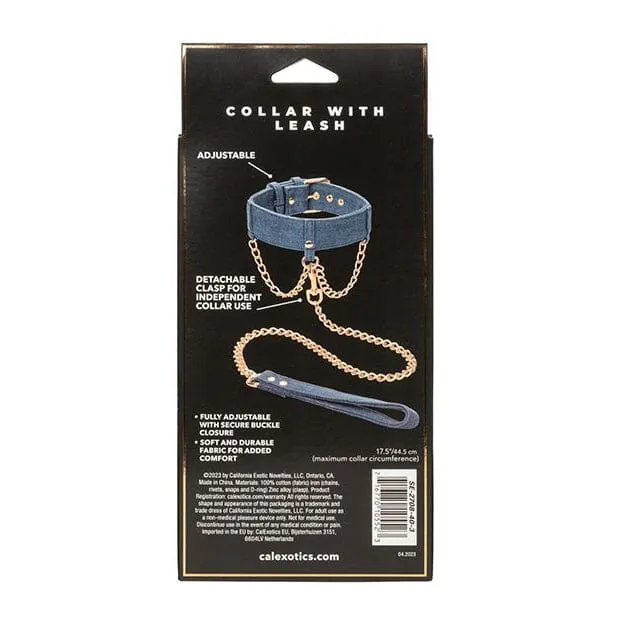 Ride 'Em Denim Collar with Leash