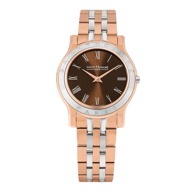 Saint Honore Deauville Women's Brown Dial Rose Gold Silver Watch