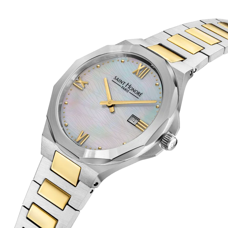 Saint Honore Matignon Women's White MOP Dial Stainless Steel/Gold Bracelet Watch