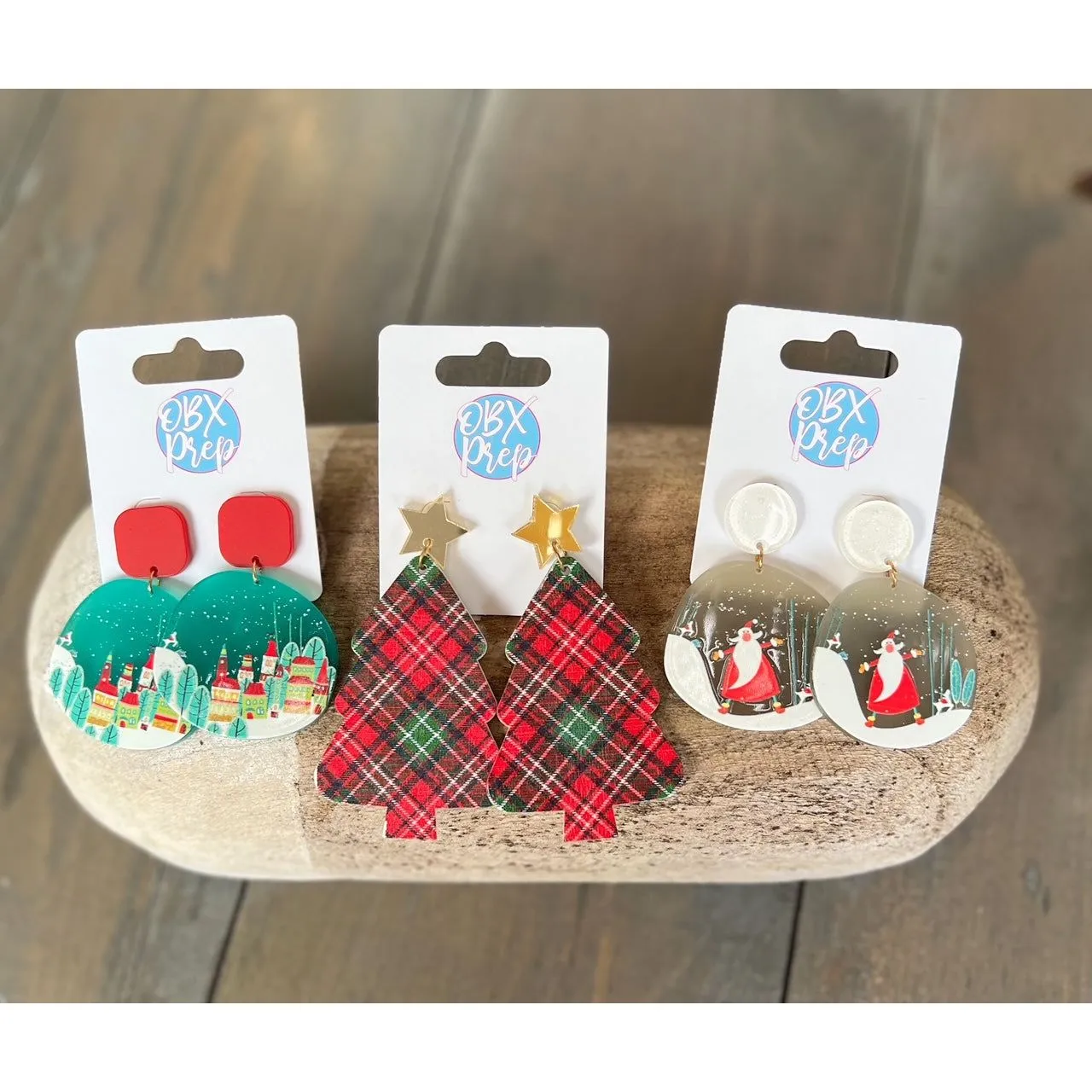 Santa Acrylic Drop Earrings