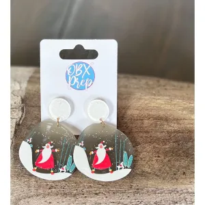 Santa Acrylic Drop Earrings