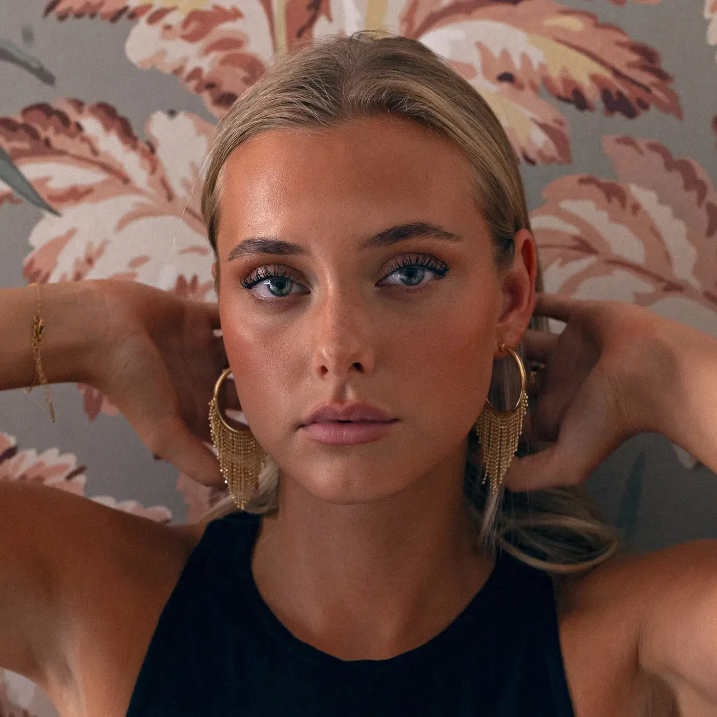 Simona - Multi Chain Hoop Earrings