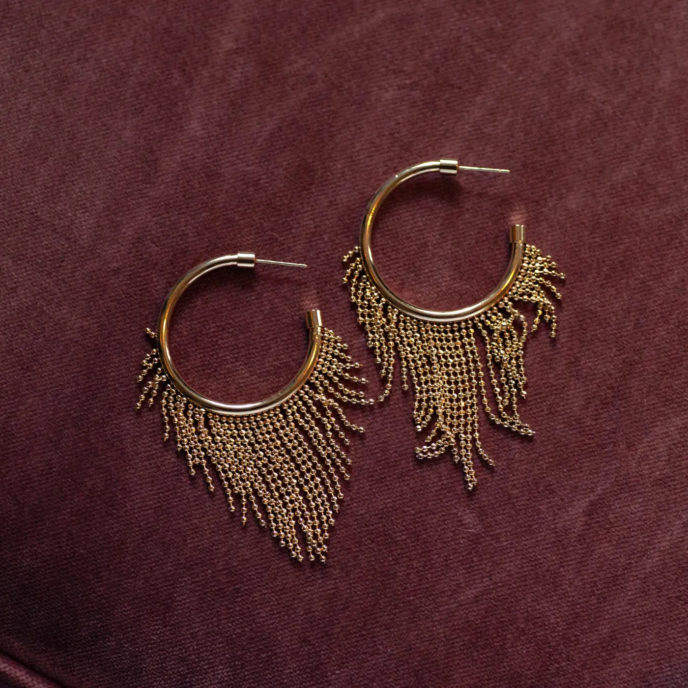 Simona - Multi Chain Hoop Earrings