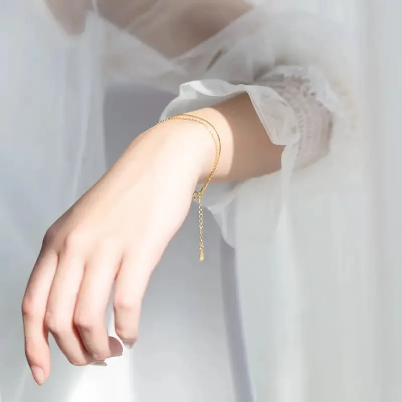 Snake Bone Double Bracelet - Korean Silver Seiko Bracelet With Bulk Packaging