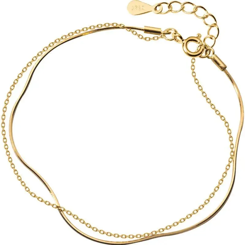 Snake Bone Double Bracelet - Korean Silver Seiko Bracelet With Bulk Packaging