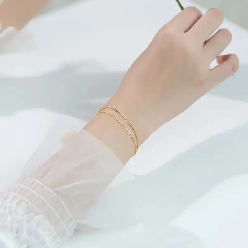 Snake Bone Double Bracelet - Korean Silver Seiko Bracelet With Bulk Packaging