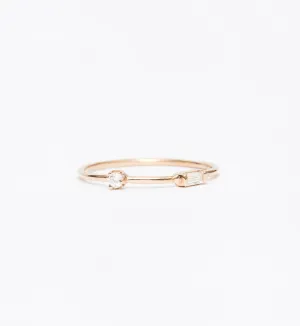 Spaced Baguette and Round Diamond Ring