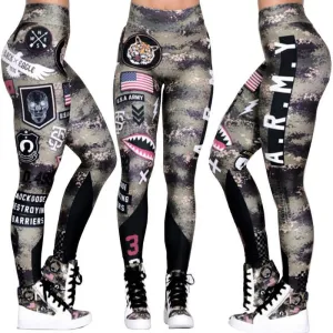 Sport Pants Fitness Leggings Women  Gym Army Sportswear trendy