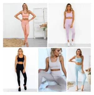 Sports seamless fitness bra set trendy