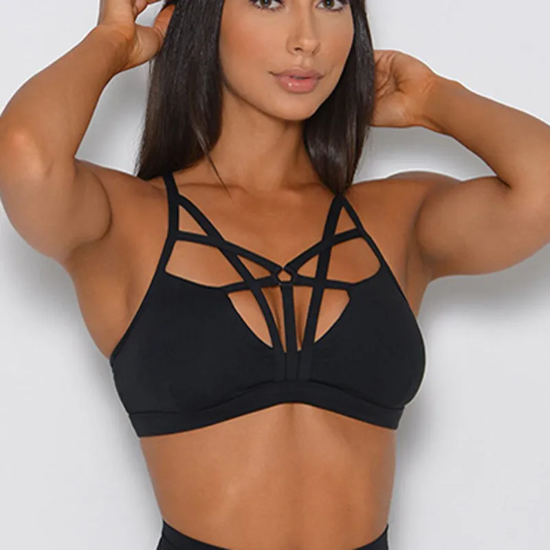 Sports Underwear Cross Beautiful Back Fitness Shockproof Running Sports Bra
