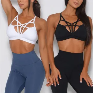 Sports Underwear Cross Beautiful Back Fitness Shockproof Running Sports Bra