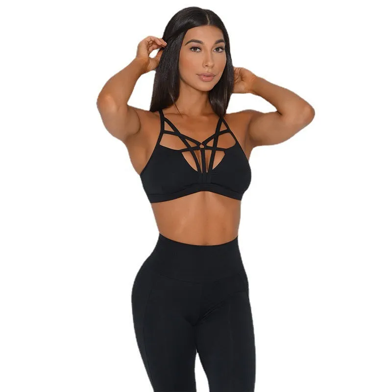 Sports Underwear Cross Beautiful Back Fitness Shockproof Running Sports Bra
