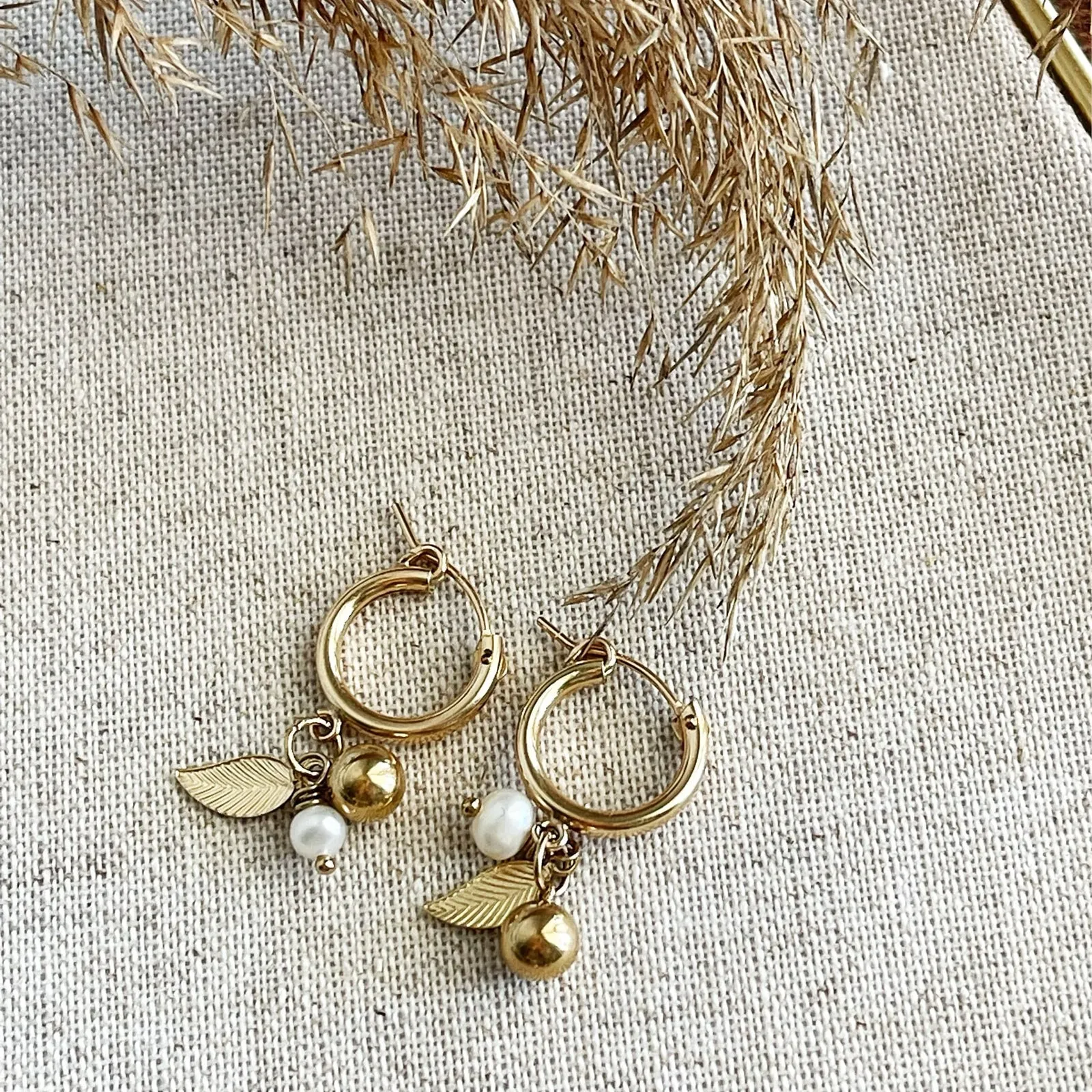 Stace Charm Euro Hoop Earrings