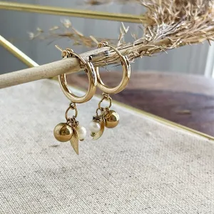 Stace Charm Euro Hoop Earrings