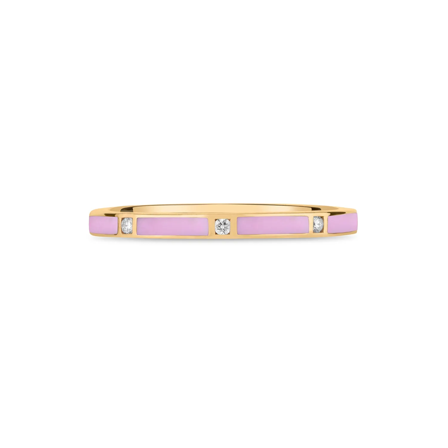 Stackable Light Pink Enamel Diamond Band