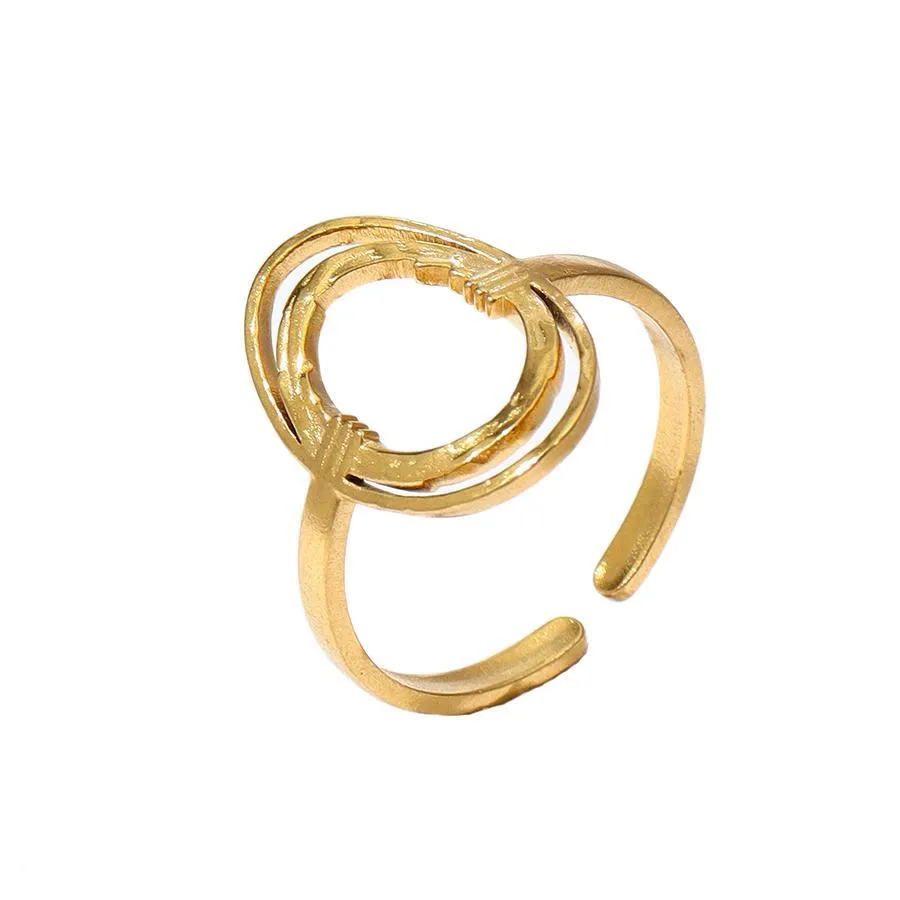 stainless steel 18K gold-plated open ring JLTR0524