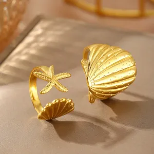 starfish shell ring JLTR0515