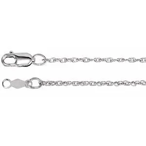 Sterling Silver 1.25 mm Rope 24" Chain