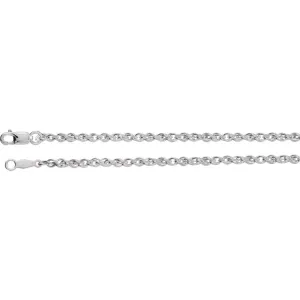 Sterling Silver 2mm 18" Rope Chain with Lobster Clasp