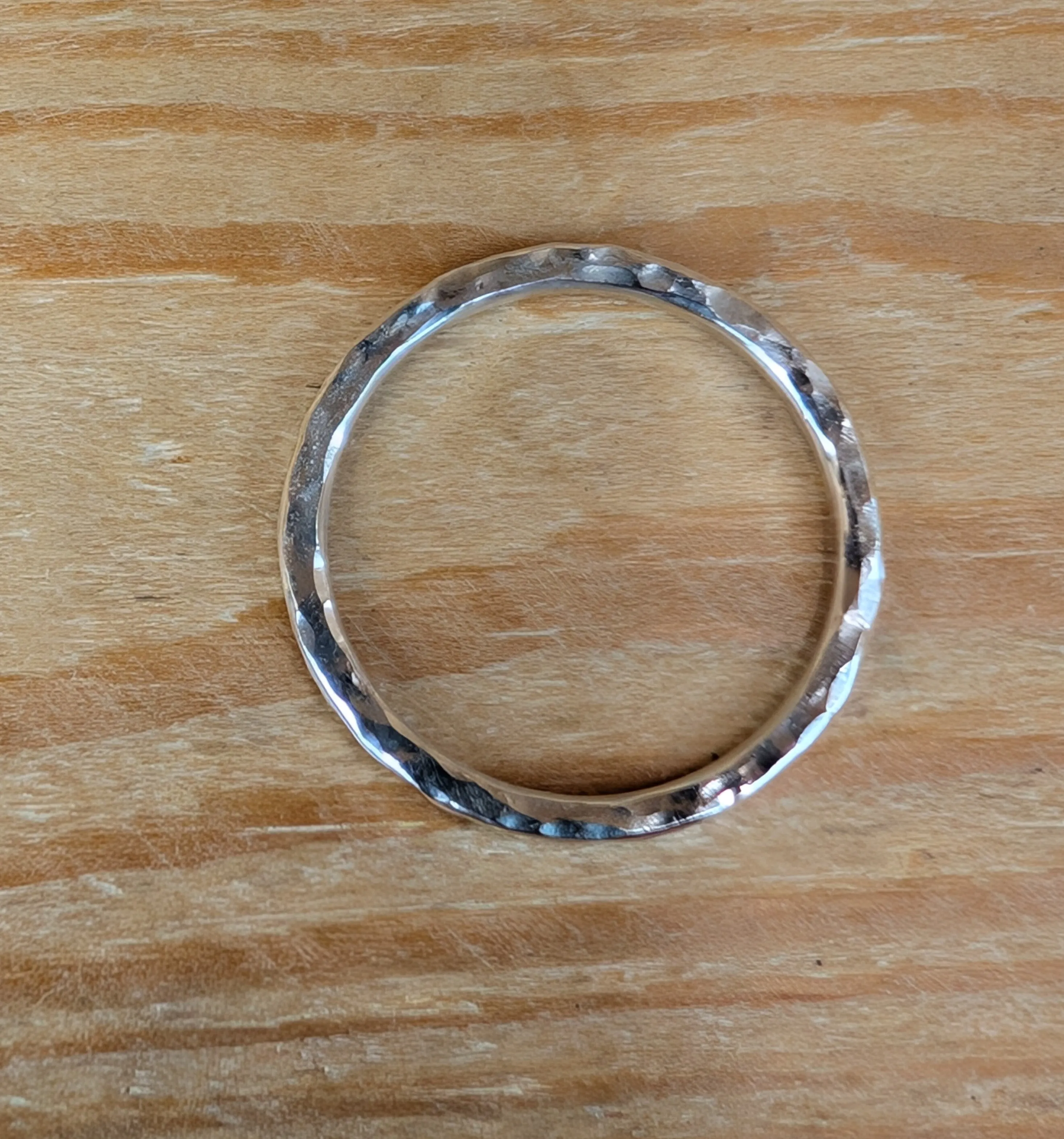 sterling silver hammered stacking ring