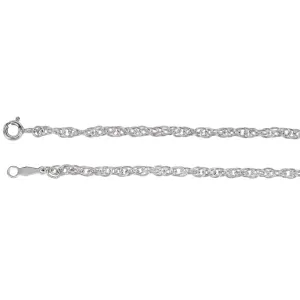 Sterling Silver Solid Rope 16" Chain