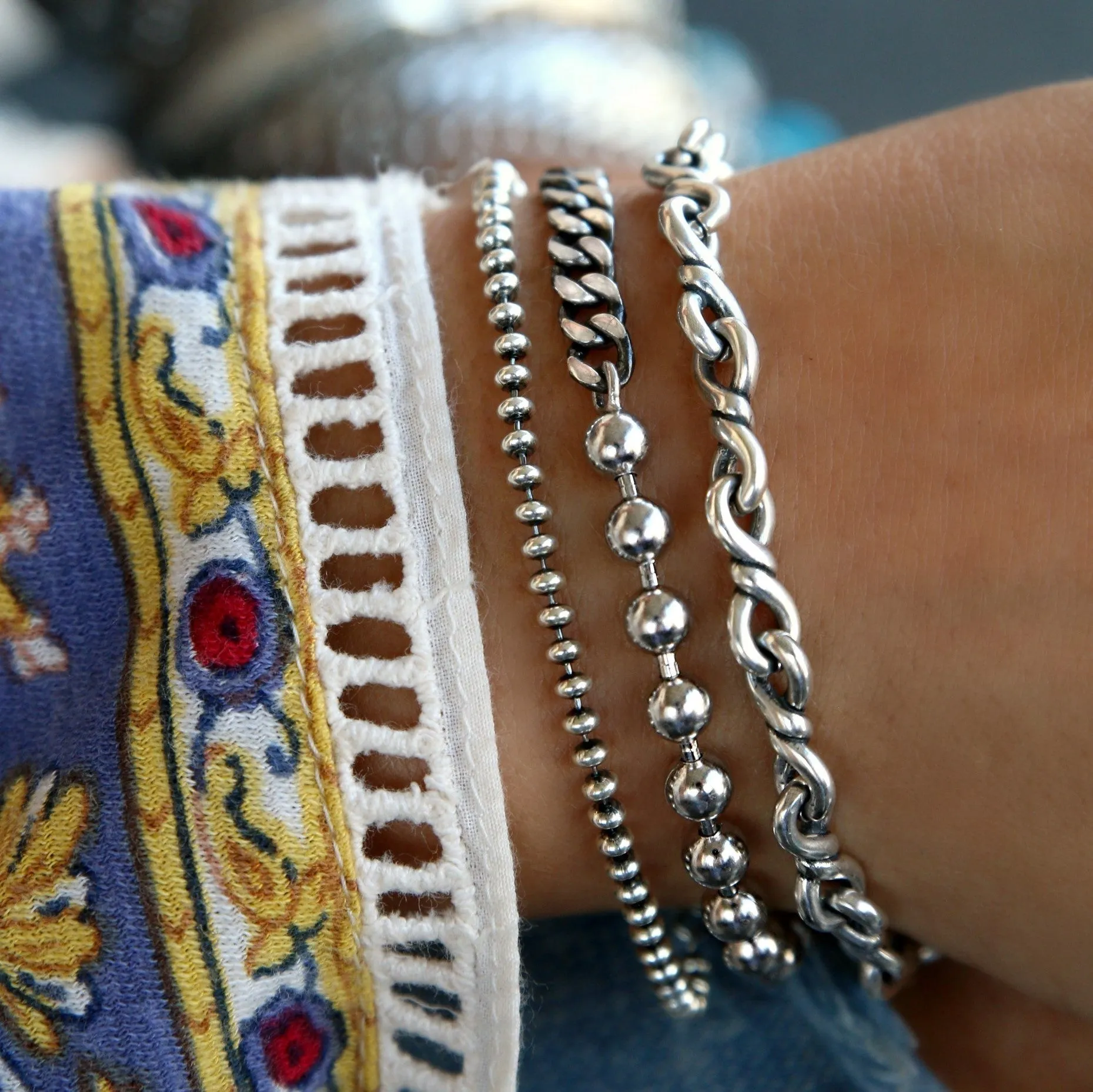 STERLING SILVER Stacking Bracelets