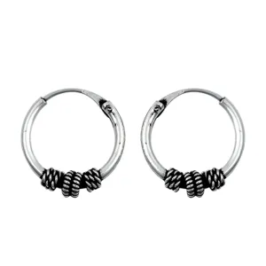 Sterling Silver Statement Hoop Rope Knot Wrap Weave Earrings 925 New