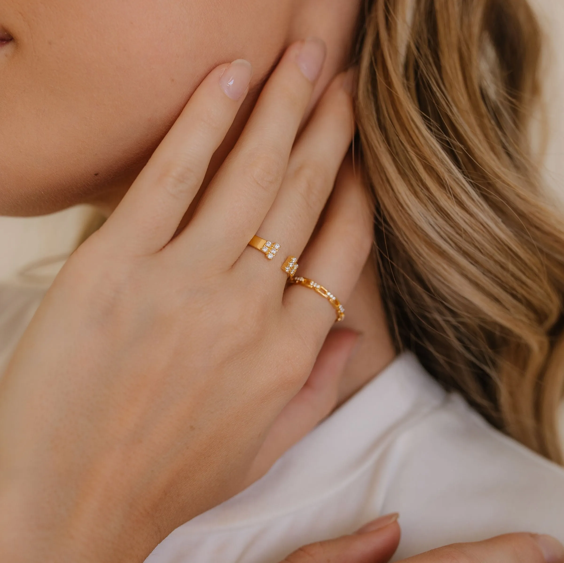 Studded Chain Stacking Ring