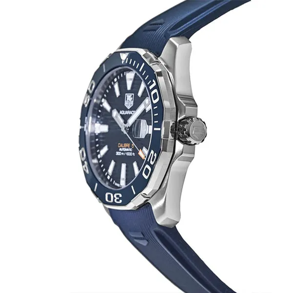 Tag Heuer Aquaracer Calibre 5 Blue Silicone Blue Dial Automatic Watch for Gents - WAY211C.FT6155