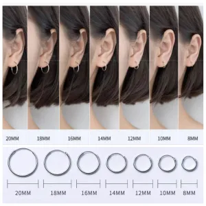 Thin Small Medium Hoop Earrings-SH022
