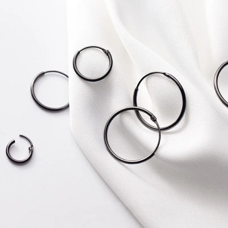 Thin Small Medium Hoop Earrings-SH022
