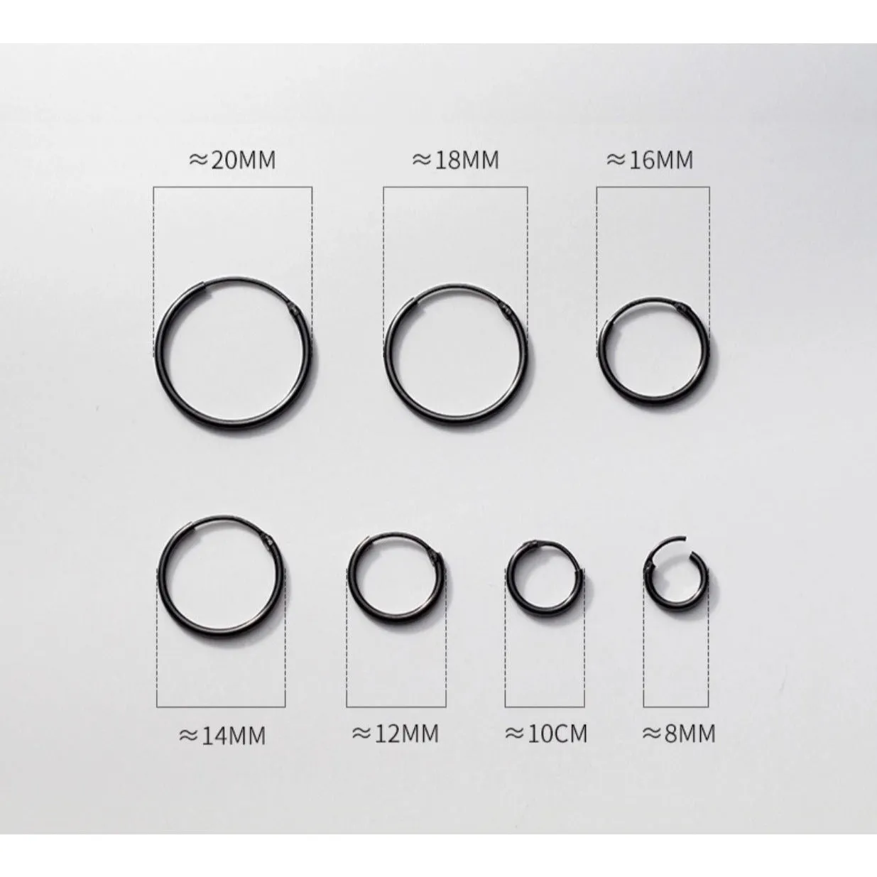 Thin Small Medium Hoop Earrings-SH022