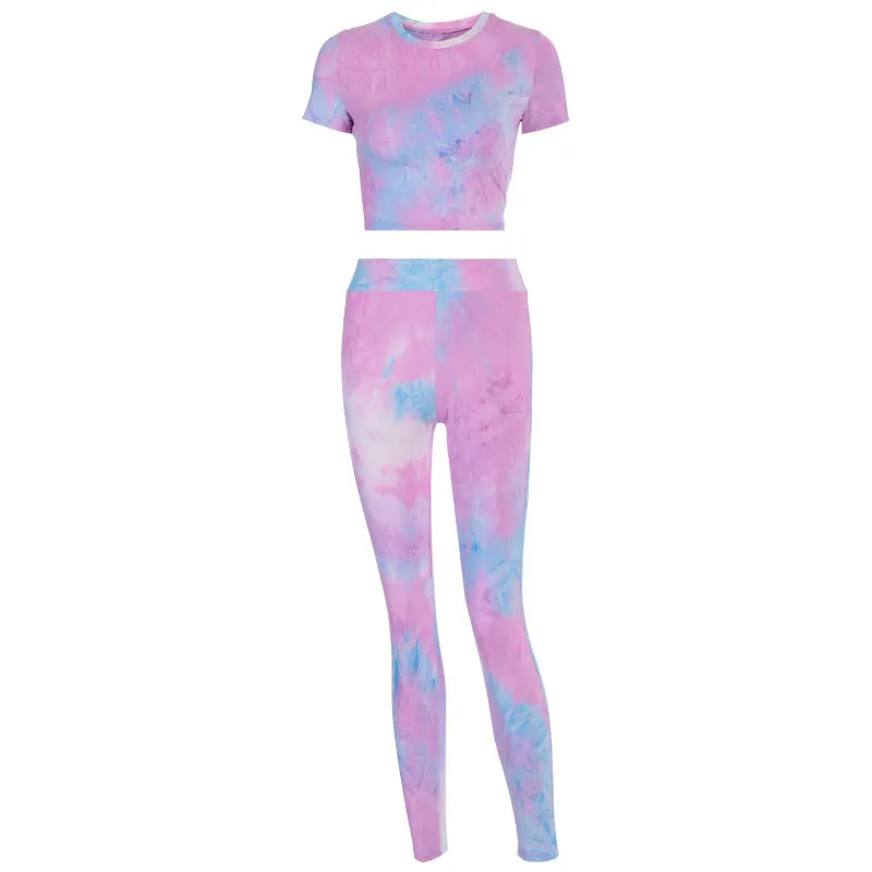 Tie-dye leisure sports fitness suit trendy