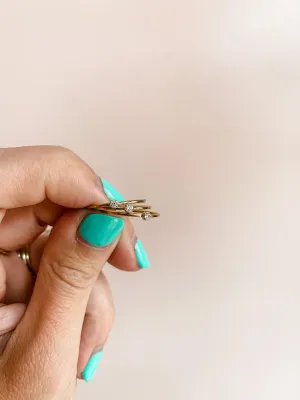 Tiny CZ Stacking Ring - Gold
