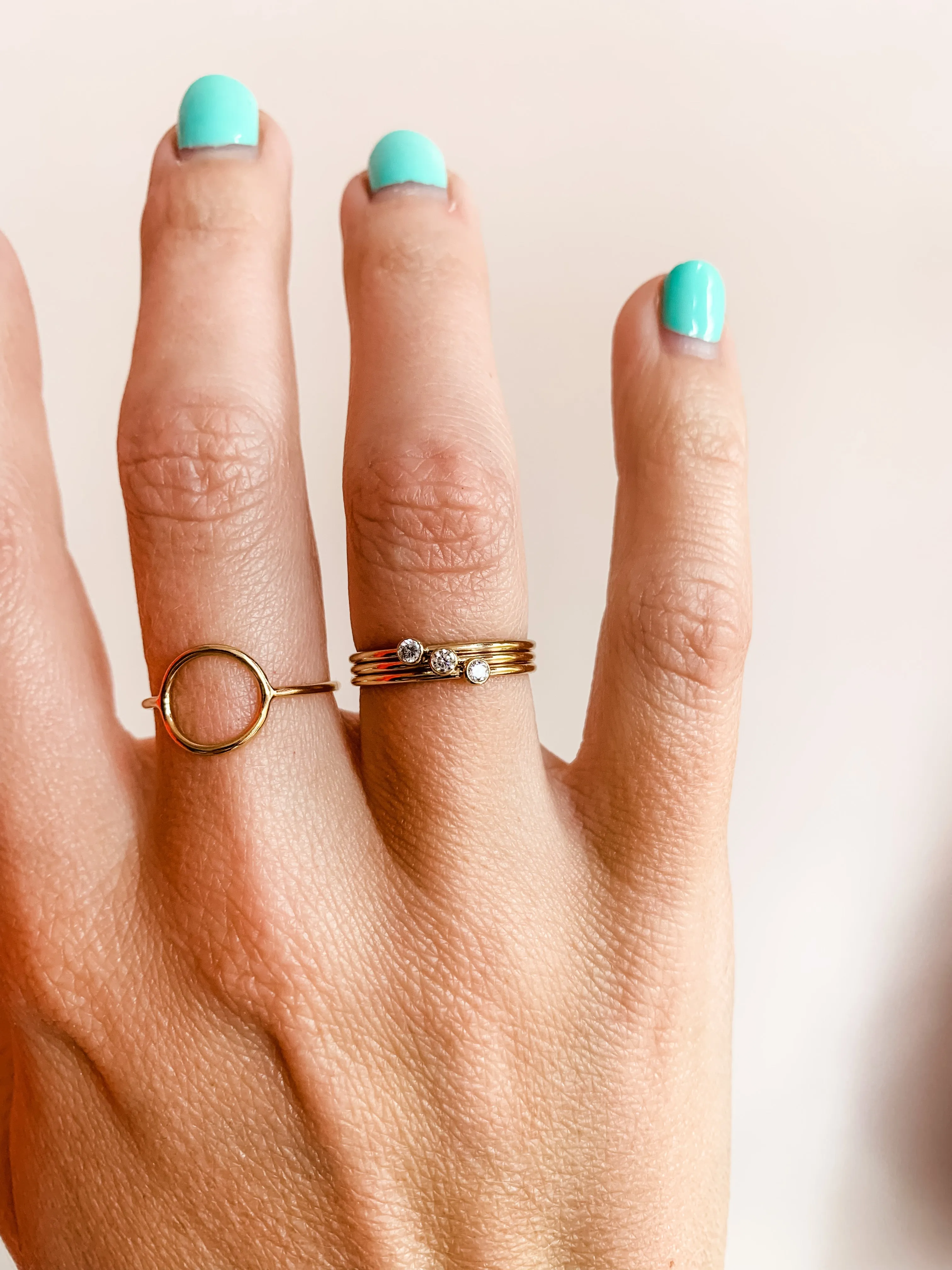 Tiny CZ Stacking Ring - Gold