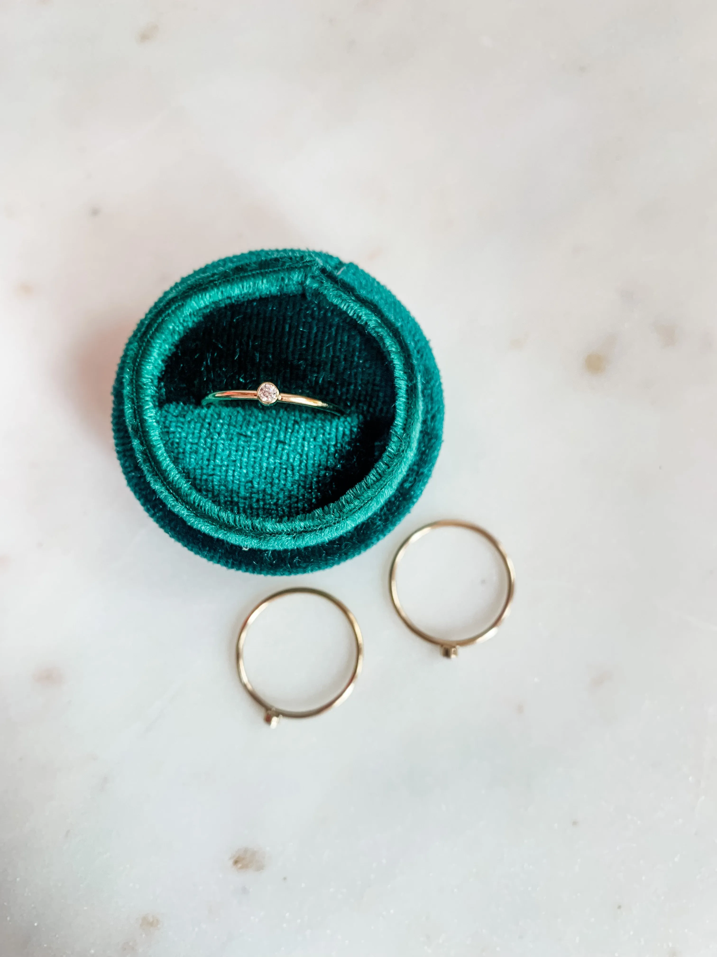 Tiny CZ Stacking Ring - Gold