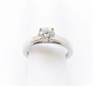 Touch of Gold 14K White Gold 1.00ct Round Brilliant Solitaire Engagement Ring