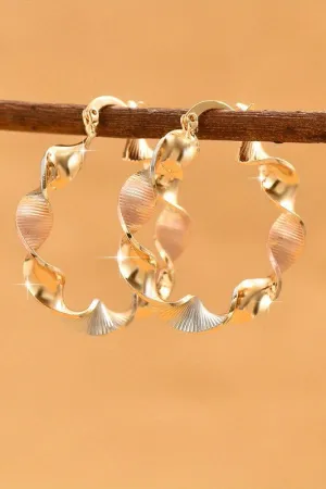 Tri-Color Twisted Hoop Earrings