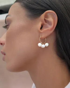 Triple Freshwater Pearl Earrings