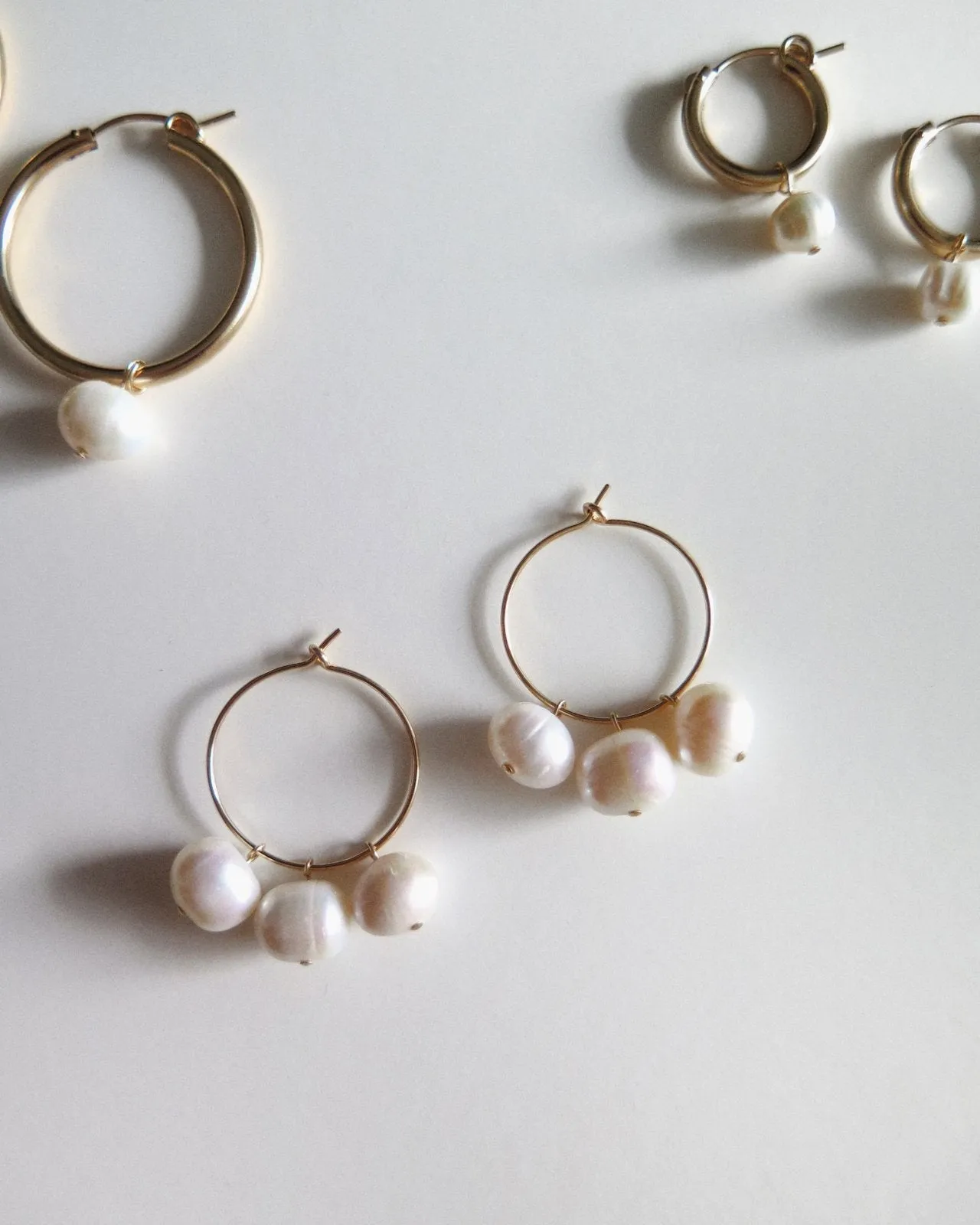 Triple Freshwater Pearl Earrings