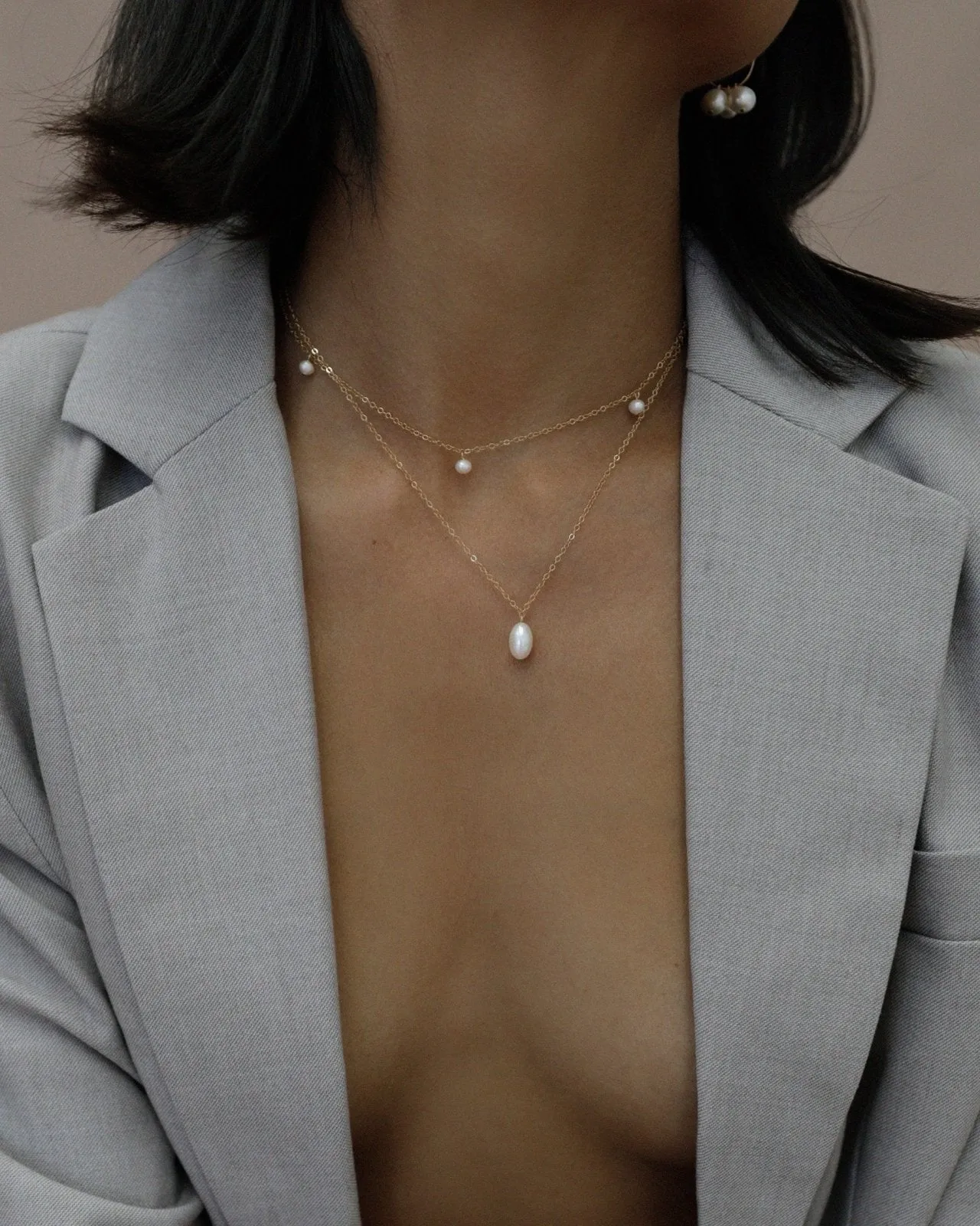 Triple Freshwater Pearl Earrings