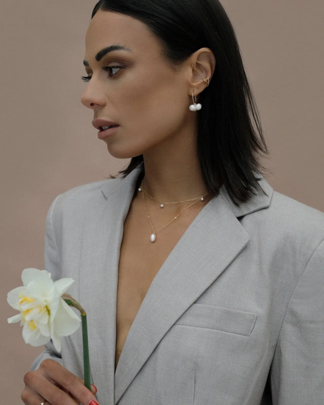 Triple Freshwater Pearl Earrings