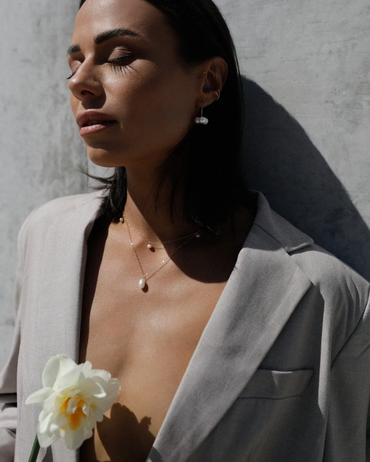 Triple Freshwater Pearl Earrings