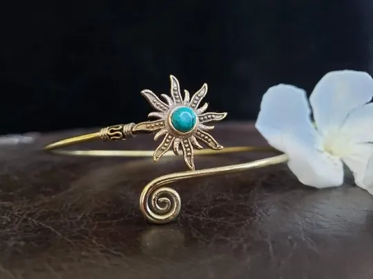 Turquoise Sunburst Arm Cuff