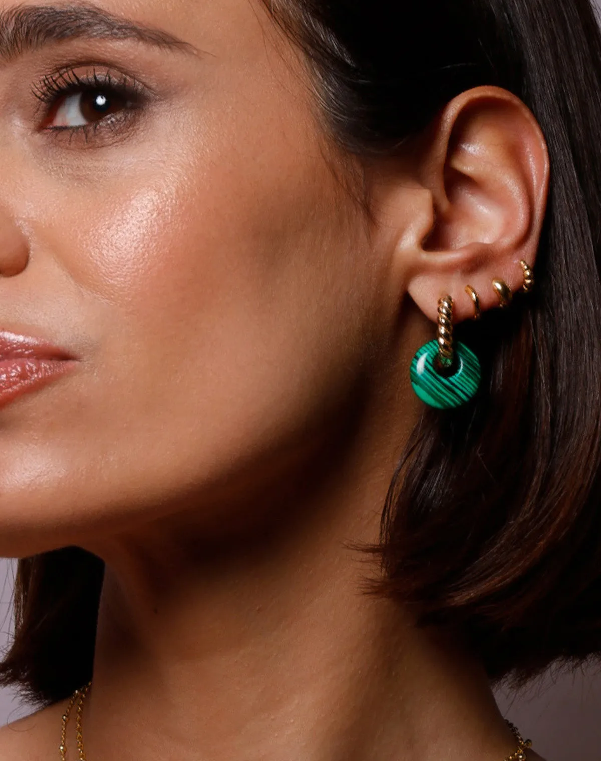 Twisted Gold Hoop Earrings