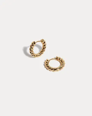 Twisted Gold Hoop Earrings