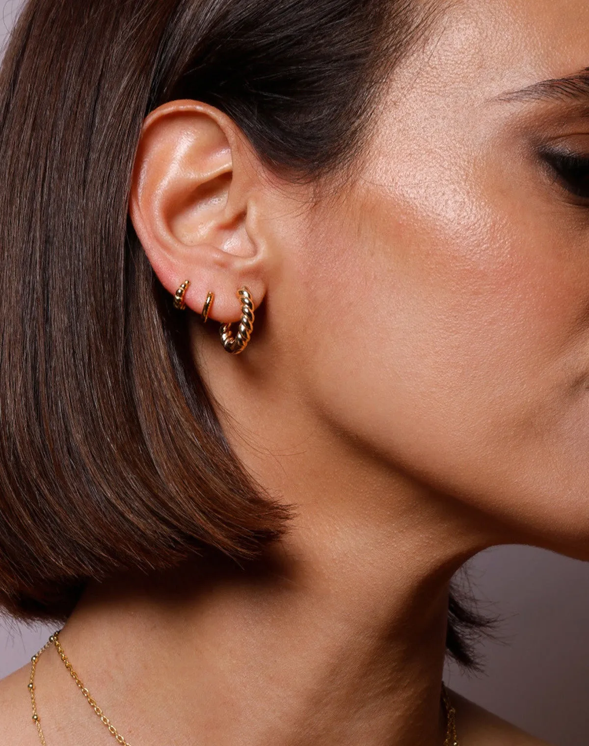 Twisted Gold Hoop Earrings